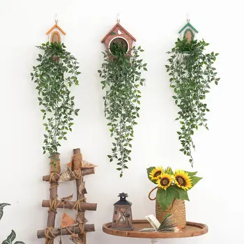Imitacija umjetnog biljke od ratana, Plastične, Trajno Zeleni Zid Svadbena dekoracija, 85 cm, Umjetne biljke, vinove Loze