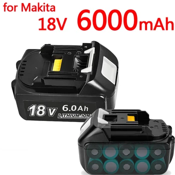 100% Original Bateriju Makita 18V Makita 6000mAh za električne alate s led litij-ionske Zamjene LXT BL1860B BL1860 BL1850