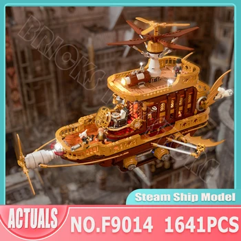 Ideas Expert MOC Model Parnog Broda S led pozadinskim Osvjetljenjem F9014 Steamboat Prikuplja Blokovi, Cigle, Dječje Igračke, Pokloni Za Rođendan