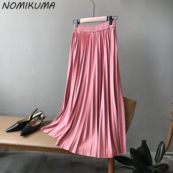Nabrane Suknje Nomikuma, Ženski Ljeto Elastične Suknje s visokim Strukom, Svakodnevni Duga Suknja Trapeznog Oblika, Moda 2023, Nove Topljenje Faldas De Mujer