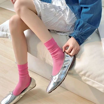 Novi Trend Ljetne ženske Čarape Jarkih Boja, ultra tanke Duge Čarape, srednje Dužine u obliku Cijevi, Ženske Modne Prozirne Svakodnevne Mrežaste Čarape
