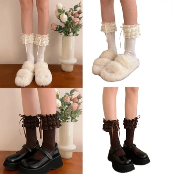 1 Par ženskih Ljetnih Kratke tanke čarape Za djevojčice, Seksi pamučne Čarape s čipkastim ukrašen