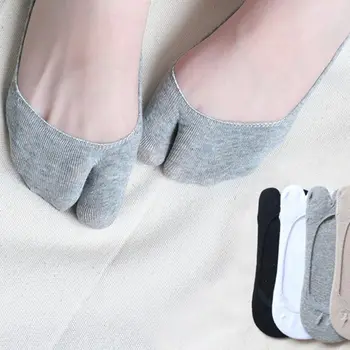 Trendi ljetne Udoban prozračna ravnici nevidljive двупалые čarape, Pamučne ženske čarape, papuče