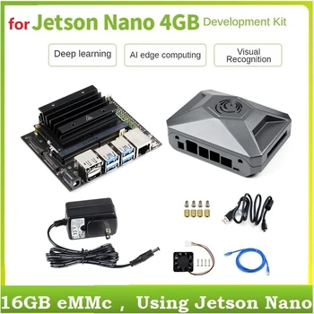 1 Set za Jetson Nano 4GB Development Board + Modul + Headlink + Torbica + 32G U-disk + 64G SD kartica + Čitač kartica + Komplet adaptera za napajanje (zidni utikač SAD)