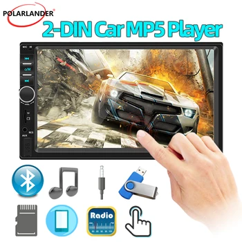 Auto Media player s stražnja kamera Bluetooth 7 cm 2 Din Auto HD-radio MP4 USB/FM TF zaslon osjetljiv na dodir za Toyota, Nissan