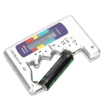 Digitalni tester baterija, LCD zaslon, AA/AAA/9/U 1,5, Tipke element, detektor za provjeru kapaciteta Baterije, dijagnostički alat
