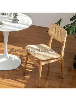 Retro-stolica od punog drveta u Skandinavskom Stilu, Moderno Blagovaona Stolice, Obiteljski Noćenje i doručak, Starinski Stolac, stol i stolice za kafić i hotel od ratana