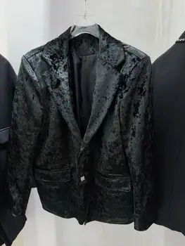 TD9054 Modne muške kapute i jakne 2023 za modnu pistu, proziran жаккардовая grid, novi kineski godišnji slobodan odijelo čipka-up