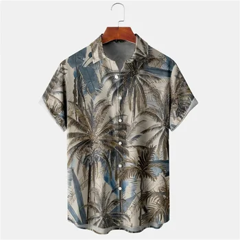 2023 Moderna Muška Košulja, Novi Polo kratkih rukava, Kreativni Ulični Havajski odbojka na vrhu sa po cijeloj površini kokos palme, Velike Dimenzije, Ljeto