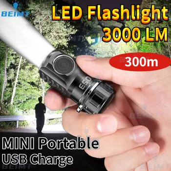 Mini Led svjetiljka Privjesak USB Punjiva džepnu svjetiljku snage 3000лм s фитилем SST20 za kampiranje na otvorenom Prijenosni hitne svjetla