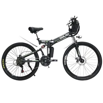 Električni bicikl 26-inčni 48 350 W, torba za nošenje, Litij baterija, Sklopivi mountain bike s blagim repom, puni amortizer, Электровелосипед
