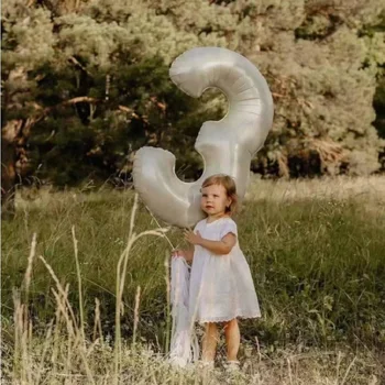 32/40 inča, kremasti bijeli karamela baloni s brojkama, digitalni balone iz folije, dekoracije rođendana, obljetnice, zabave za djecu i odrasle