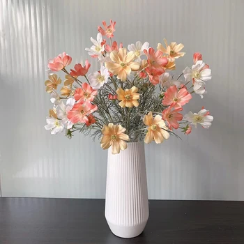 Cvijet Гесан Umjetno cvijeće za vaze, 6 Vilica, Šaren Imitacija Lažnih boja, Kompozicija za dnevni boravak, Smještaj za ukras