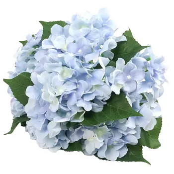 Umjetno cvijeće, Svilu, 7 Buket Hortenzija s velikom glavom za svadbene sobe, kuće, hotela, ukras za stranke i svečane poklon, Plava
