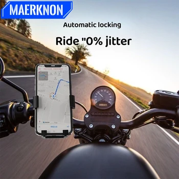 Držač mobilnog telefona od pada za vožnju na motociklu i biciklu, антивибрационный nosač na upravljaču, kompatibilan sa svim pametnim telefonima