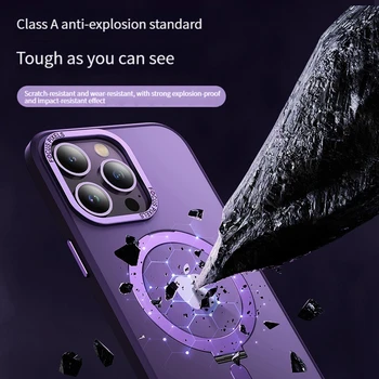 Torbica za telefon sa magnetnim prstenom i bežičnog punjenja za iphone 15 14 13 12 11 Pro Plus MAX šok-dokaz Nevidljivi nosač zaštitna torbica