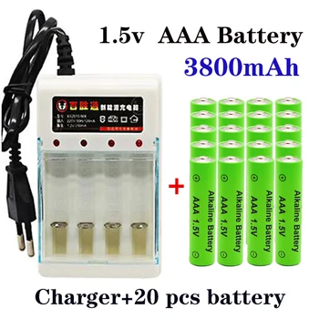 100% Novi alkalne AAA baterija kapaciteta 3800 mah, punjiva AAA baterija za igračke baterije s daljinskim upravljanjem, dima alarm s punjačem