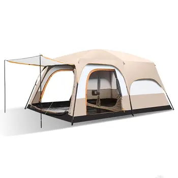Šator za kampiranje na otvorenom, dvije sobe, jedan dnevni boravak, jedna nadstrešnica, polje, mala vila, утолщенная, dupli sloj, непромокаемая i солнцезащитная