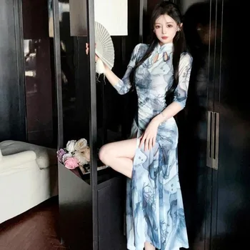 2023, Ljetno retro haljina Bolje Чонсам Chi pao, kineska tradicionalna haljina za mršavljenje, Ципао, moderna haljina