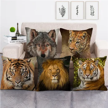 Torbica za диванной jastuci s 3D uzorkom tigra i lava, jastučnica, ukras za dom, večernje auto posteljinu