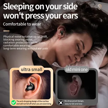 Nevidljive Bežične Slušalice Za Spavanje TWS Bluetooth 5.3 Slušalice Skrivene Slušalice IPX5 Vodootporan Sportski Slušalice s redukcijom šuma