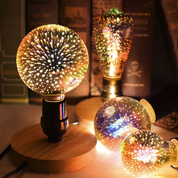 3D Šarene led žarulja E27, Vintage lampa Edison, Star Vatromet, Božićno Drvce, Svečane Noćna Svjetiljka, Dekorativna Rasvjeta