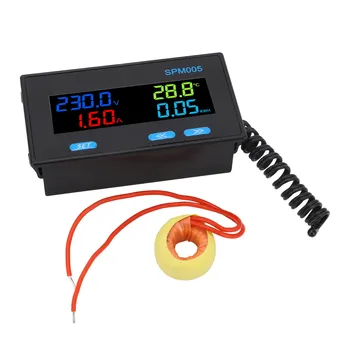 Digitalni Voltmetar Ampermetar Ploča 8 u 1 Multifunkcionalni mjerač snage LCD zaslon u Boji AC Energy Monitor AC60‑300V