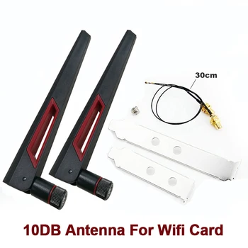 kit antena 2x10dbi za WiFi karticu Intel AX210 2,4 Ghz i 5 Ghz dual-band produžni kabel M. 2 MHF4 na WiFi RP-SMA priključak Za adapter AX200