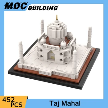 Poznati reper Mali arhitektonski model Tadž Mahal MOC Gradivni blokovi, Pogled na ulicu grada DIY Kreativna cigle igračke, pokloni za djecu