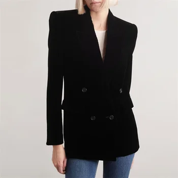 Sportska jakna za žene 2023, novo zime, Korejski modni Slobodan baršunasti odijelo, jakna visoke kvalitete s lapels i dugim rukavima, ženska gornja odjeća y2k