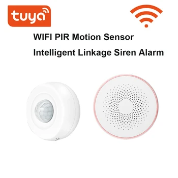 Tuya WIFI PIR detektor pokreta Stropni infracrveni detektor Intelektualna komunikacija Zvuk Sirena i bljeskalica Alarm Obavijesti iz aplikacije