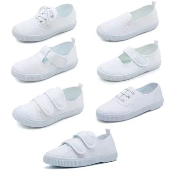 Bijela парусиновая cipele za mlađe dječake i djevojčice, casual cipele, Dječje Slatka cipele na meke cipele za šetnju, dječje cipele za djecu