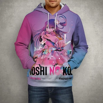 Anime Oshi No Ko Hoshino Ai Cosplay Majica sa 3D Ispis Majica sa Kapuljačom Anime Muškarci Žene Svakodnevni Ulični Odjeća Pulover Vrhovima Gospodo
