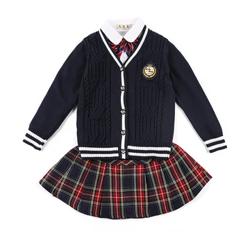 Jesen-zima, Džemper u Korejskom, japanskom stilu, jakna, suknja Jk za djevojčice, moderan odijelo za dječake, komplet škola oblika