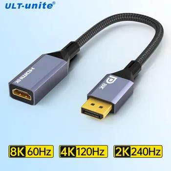 Adapter Displayport, HDMI 8K DP 1.4 do Адаптерам HDMI od Muškaraca i žena 8K60HZ 4K120HZ Pretvarač luka zaslona za Dell Lenovo