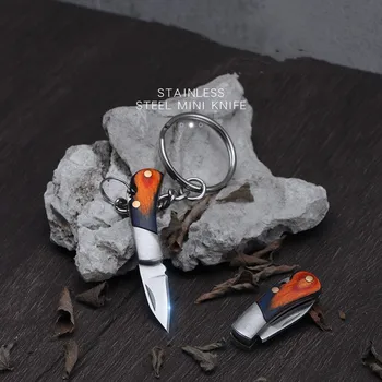 Vanjski Mini Prijenosni Nož na Sklapanje Privjesak Minijaturne Džepni Noževi za Samoobranu za Preživljavanje Alata Ovjes EDC od Nehrđajućeg Čelika
