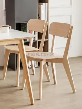 Blagovaona stolice Lisaber od punog drveta u skandinavskom stilu, Moderan minimalistički Dizajn Restoran, kafić, Stolica s naslonom od jasena