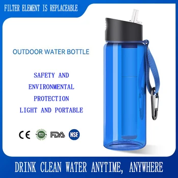 Šalica za pročišćavanje vode na otvorenom, za opstanak u divljini, boca za vodu sa filterom za putovanja, sport, prijenosni jednostavan pročišćivač vode