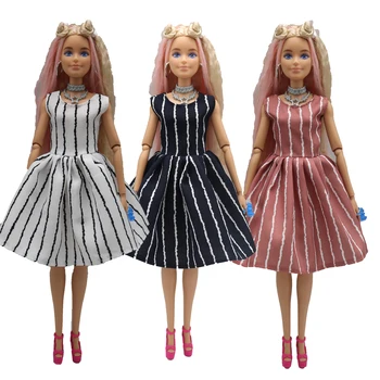 Nova haljina na pruge 30 cm 1/6, 3 boje, pribor za lutke, odjeću za Barbie lutke