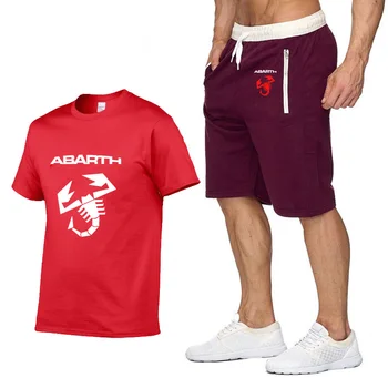 Nova Muška majica kratkih rukava i Abarth logom, Ljetna muška t-shirt Harajuku, kvalitetne pamučne Majice, nogavica odijelo, Sportska odjeća J