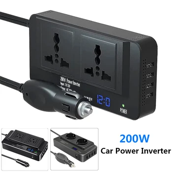 Univerzalni auto-inverter dc 12 v U ac 220 150 W Automatski pretvarač Type-C, USB, Punjač za brzo punjenje, Adapter za pretvarača s priključkom EU