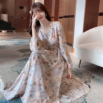 Luksuzno donje haljinu za rođendan, korejski modni шифоновое haljini dugih rukava i po cijeloj površini, kvalitetan elegantna večernja haljina za prom