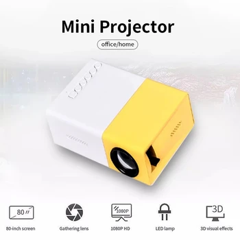 Led projektor za kućni ured HD 1080P mini 3D prijenosni multimedijalni projektor ruski