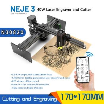 Lasersko graviranje NEJE 3 snage 40 W, laserski rezač /pisač CNC kapacitetom od 5,5-7,5 W, 3D glodalica za graviranje i rezanje drva