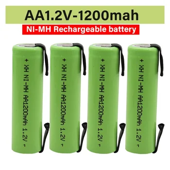 100% Originalna baterija 1,2 AA baterija baterija baterija baterija baterija 1,2 V, 1200 mah, AA NiMH, s припоем, Električni aparat za Brijanje za zubna četkica 
