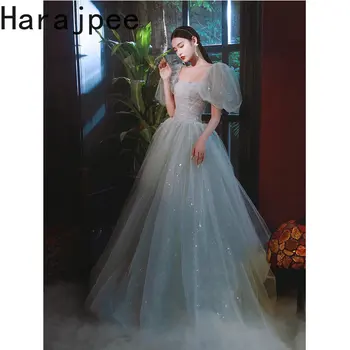 Harajpee Korejski Modni Банкетное večernja haljina Trapeznog oblika, donje 2023 Novu vjenčanicu s bujnim rukavima i temperamentom, Vodeći emisije, vjenčanica